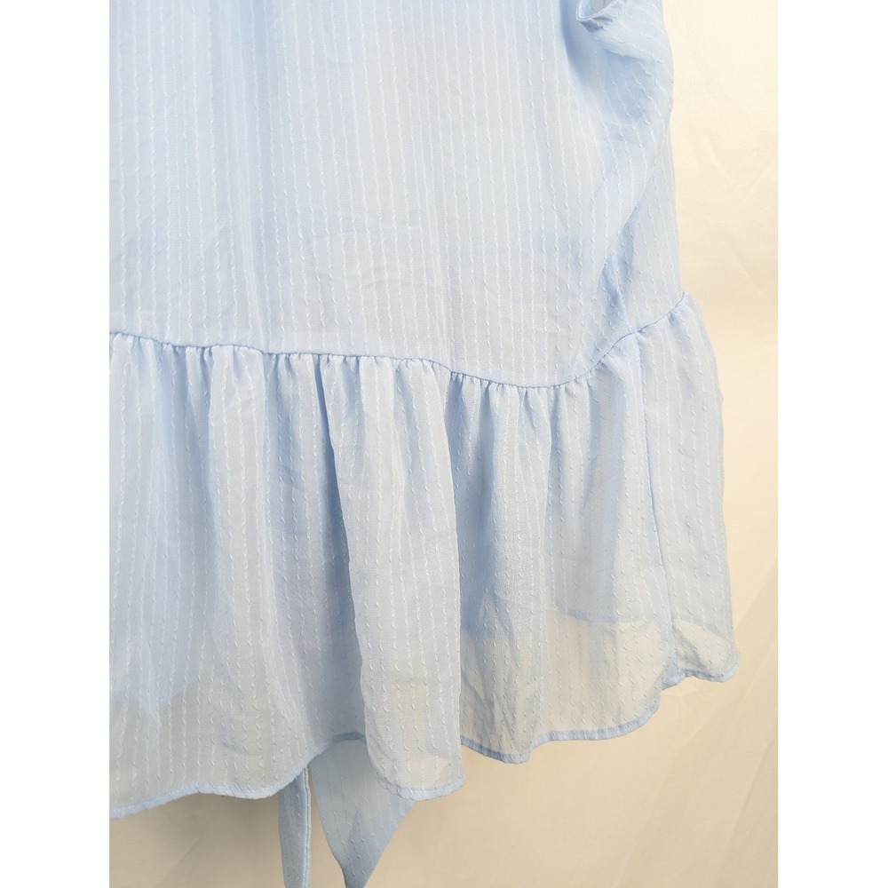 Sheer Fairy Peplum Sleeveless Top Sz M Pastel Blue Coquette Romantic Fairy Twee - Picture 9 of 10